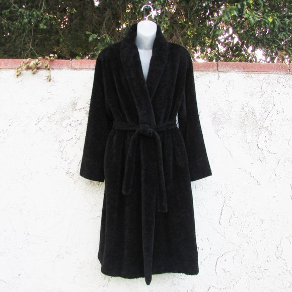 Marina Rinaldi black alpaca wool wrap coat 21/US12